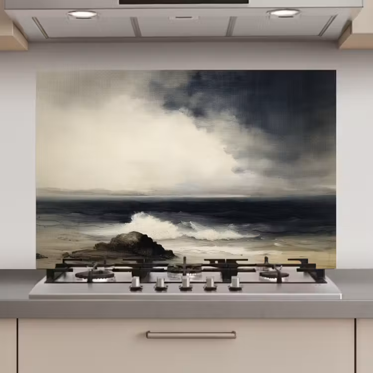 Spatscherm keuken - Zee - Rotsen - Storm — 1
