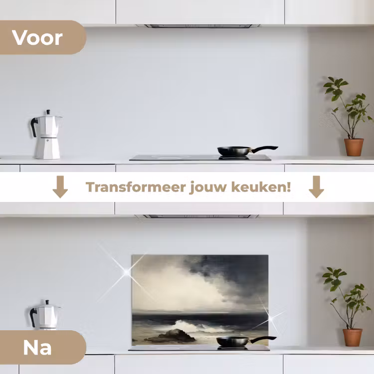 Spatscherm keuken - Zee - Rotsen - Storm — 3