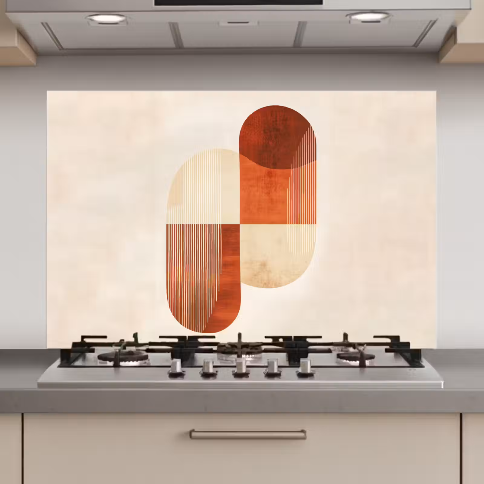 Spatscherm keuken - Bogen - Beige - Vormen — 1