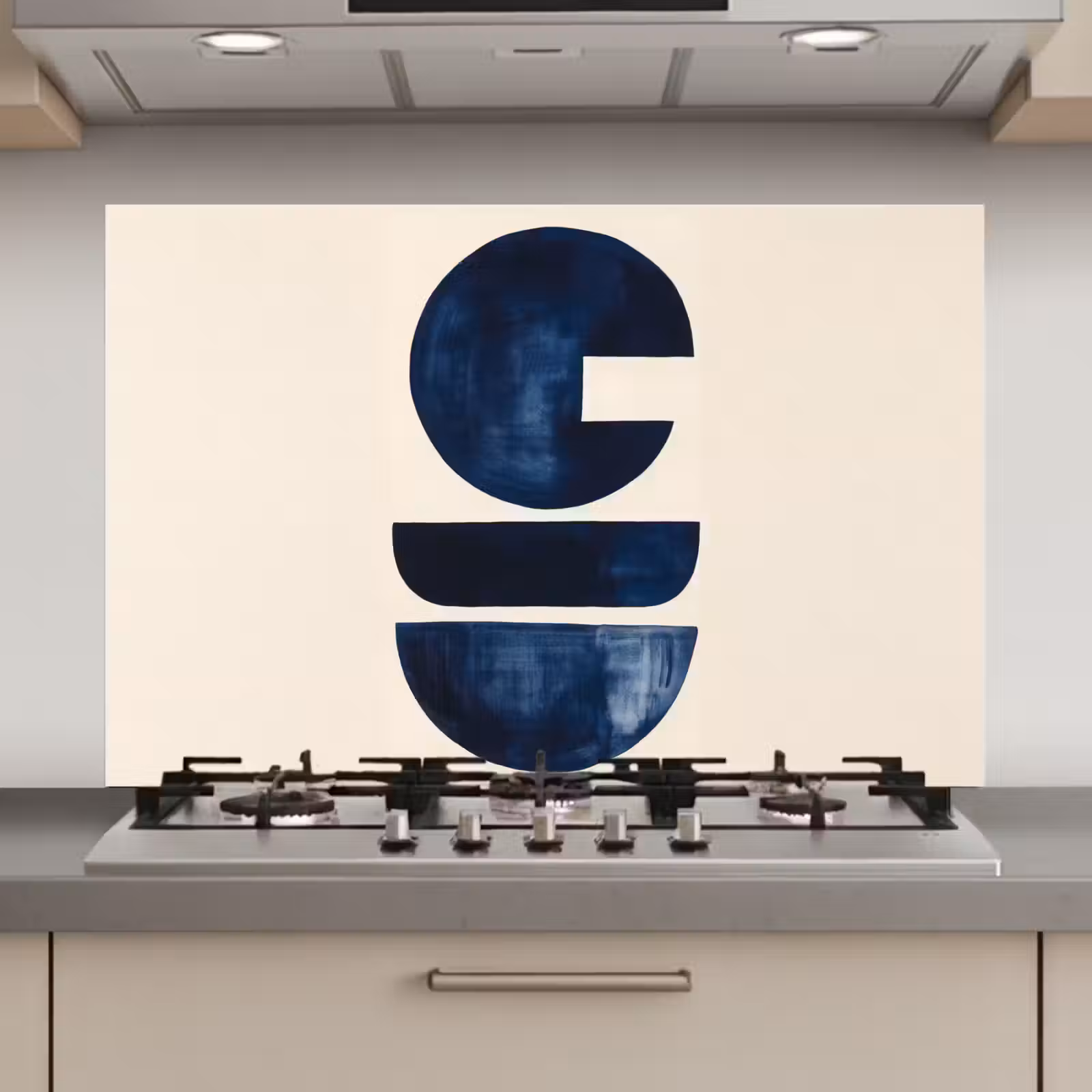 Spatscherm keuken - Vormen - Blauw - Abstract — 1