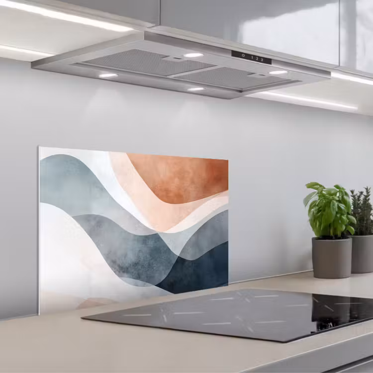 Spatscherm keuken - Abstract - Golven - Blauw — 5