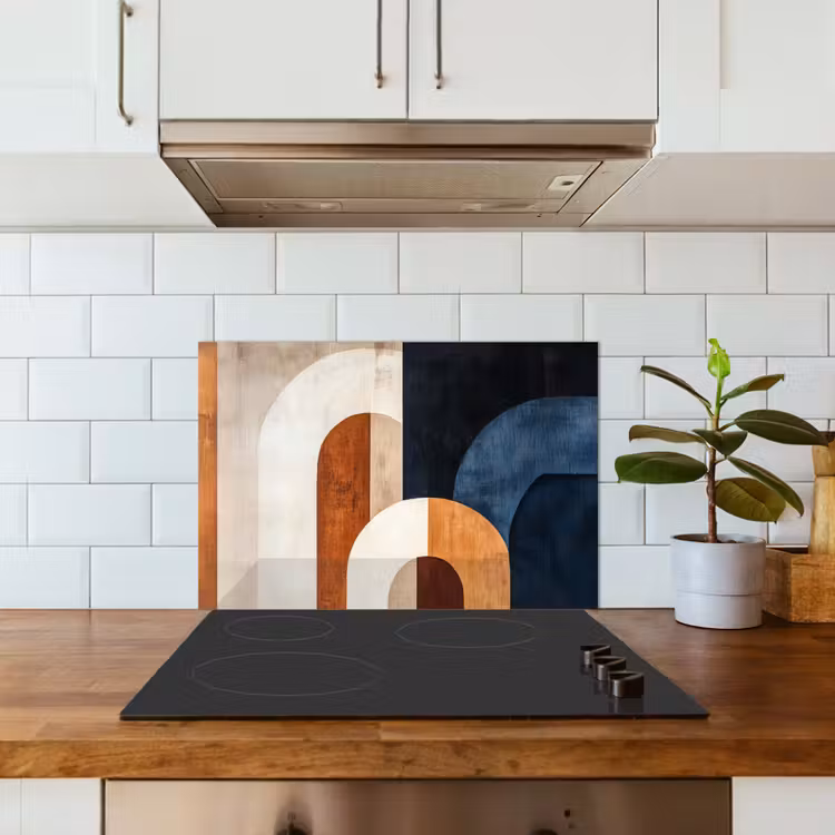 Spatscherm keuken - Abstract - Vormen - Donkerblauw — 6