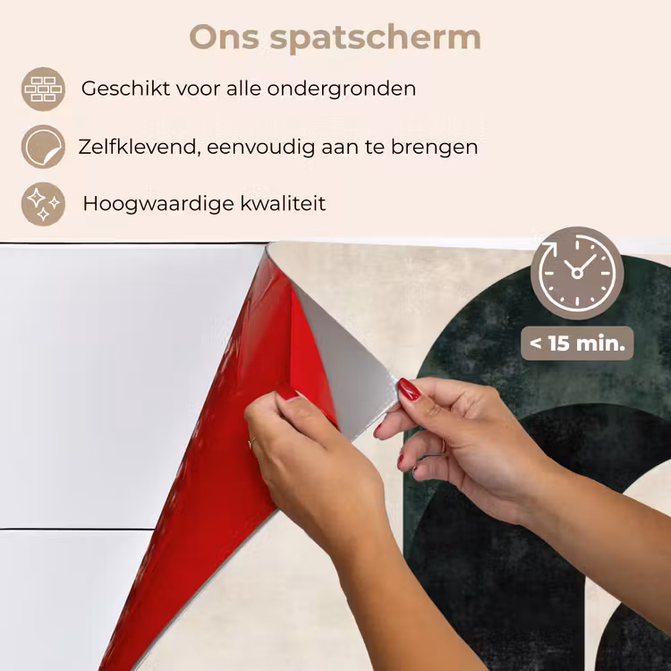 Spatscherm keuken - Bogen - Donkergroen - Lijnen — 4