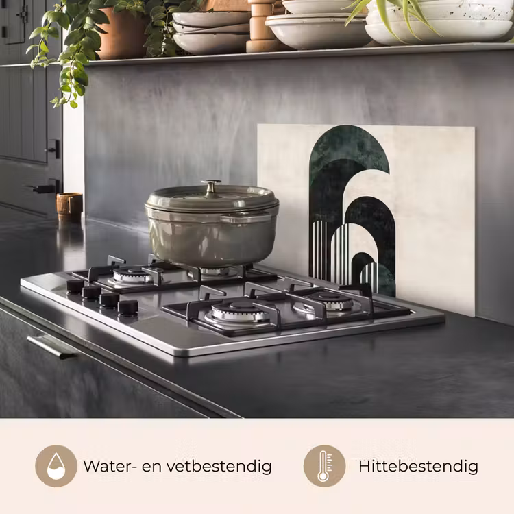 Spatscherm keuken - Bogen - Donkergroen - Lijnen — 7