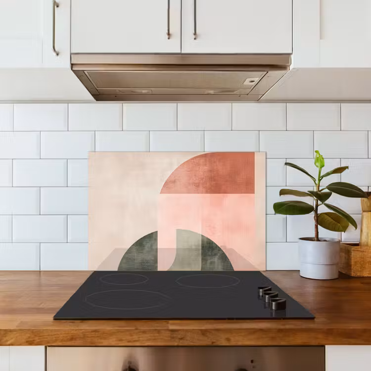 Spatscherm keuken - Cirkel - Abstract - Roze — 6