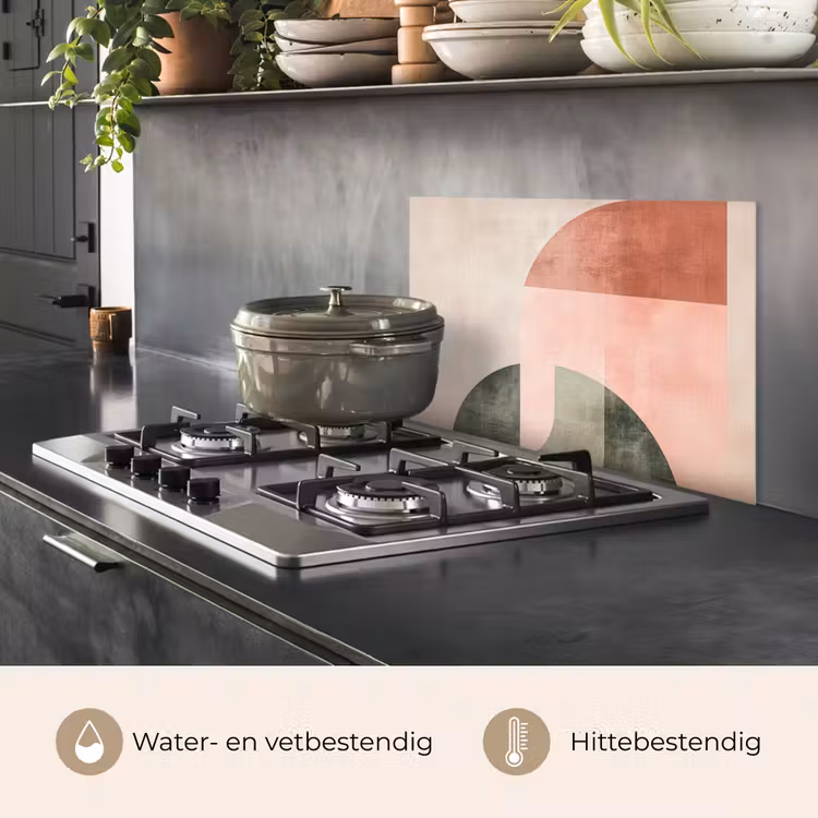 Spatscherm keuken - Cirkel - Abstract - Roze — 7