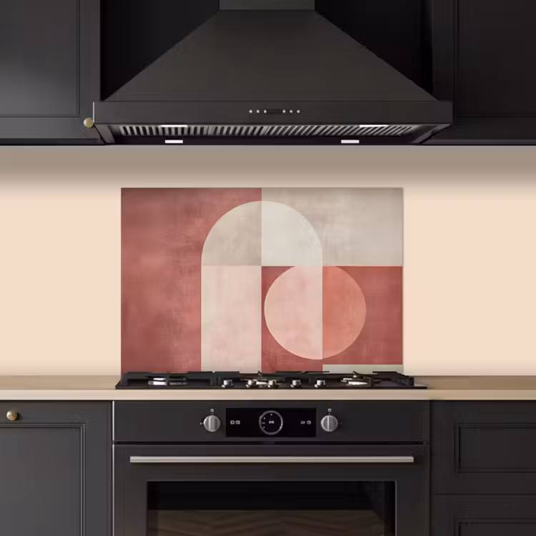 Spatscherm keuken - Figuren - Abstract - Roze — 2