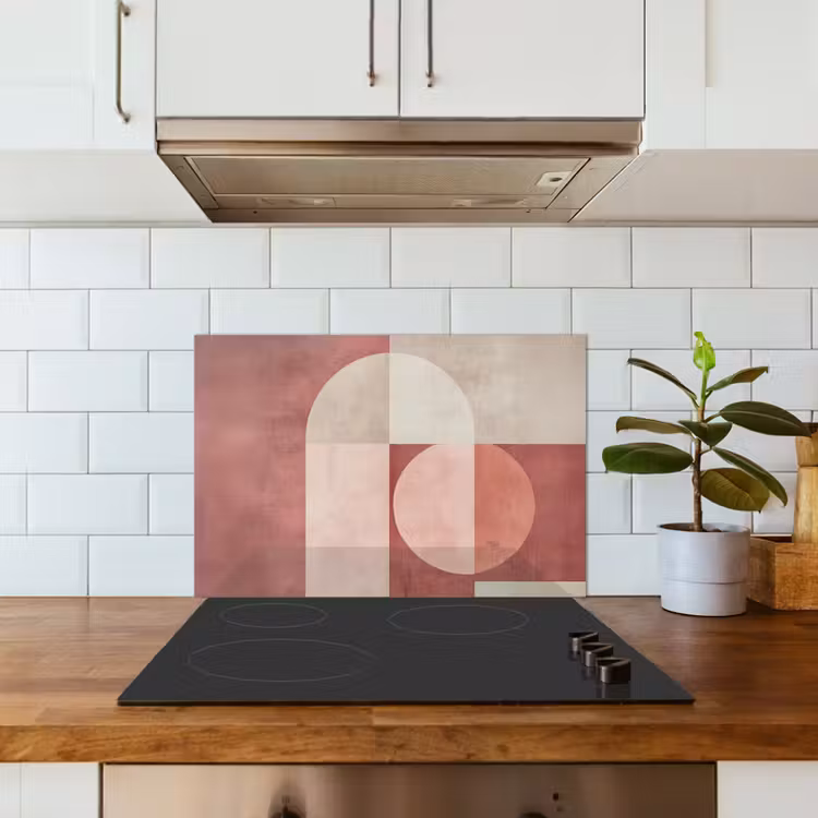 Spatscherm keuken - Figuren - Abstract - Roze — 6