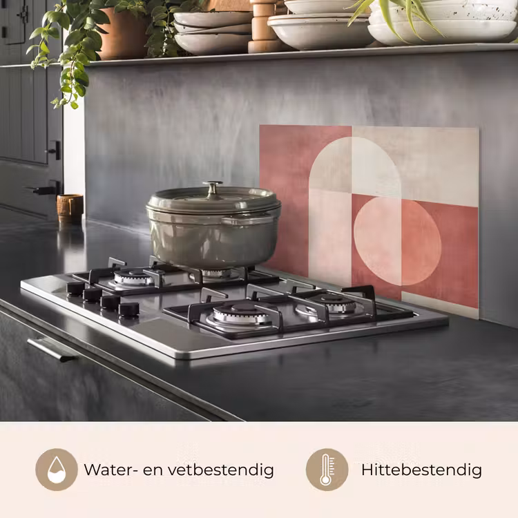 Spatscherm keuken - Figuren - Abstract - Roze — 7