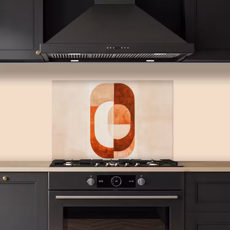 Spatscherm keuken - Illustratie - Abstract - Vormen - Rood — 2