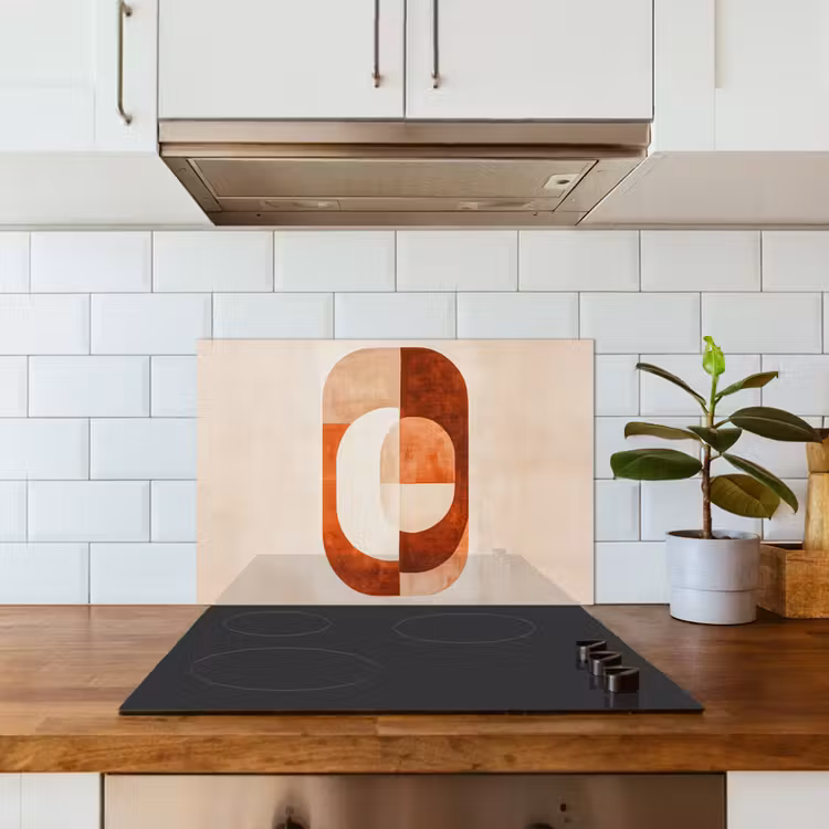 Spatscherm keuken - Illustratie - Abstract - Vormen - Rood — 6