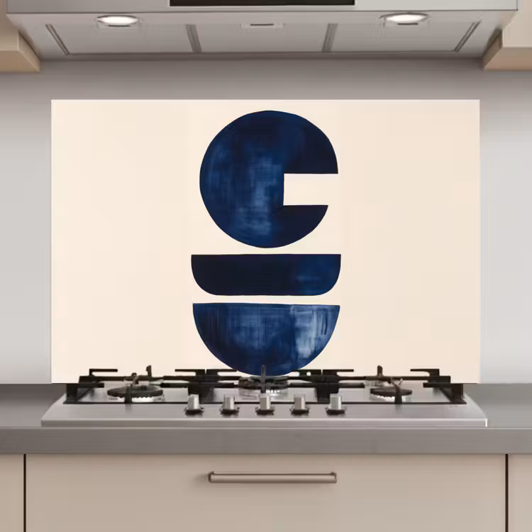 Spatscherm keuken - Vormen - Blauw - Abstract — 1