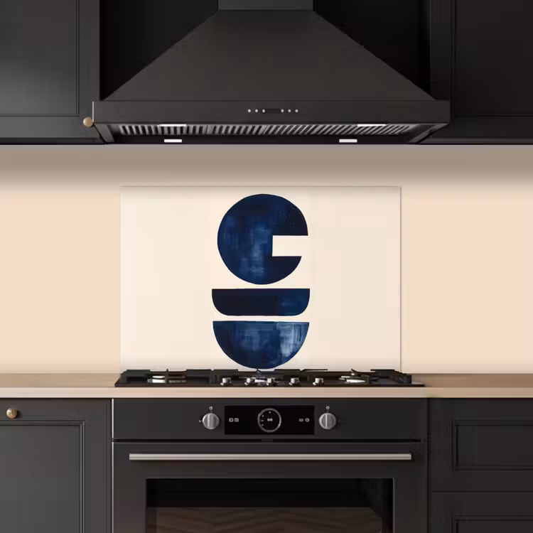Spatscherm keuken - Vormen - Blauw - Abstract — 2