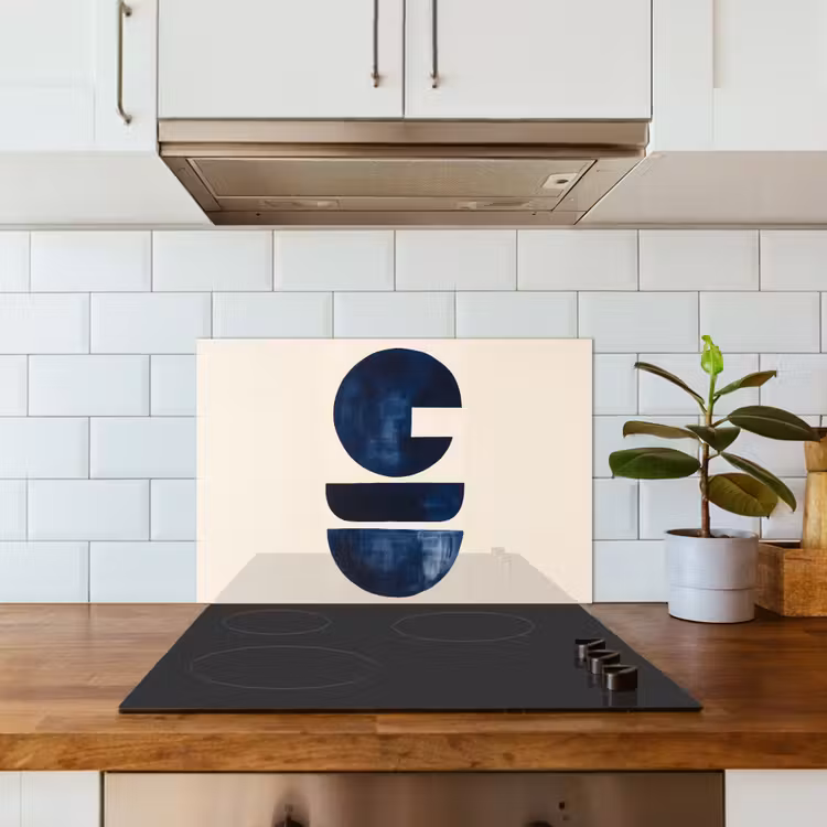 Spatscherm keuken - Vormen - Blauw - Abstract — 6