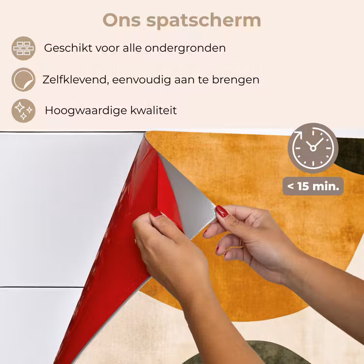 Spatscherm keuken - Vormen - Okergeel - Abstract — 4