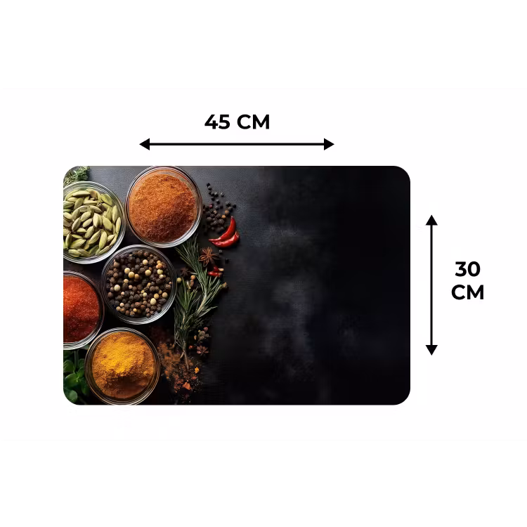 Placemat - 6 stuks - Glazen - Bakjes - Blaadjes - Kruiden — 3