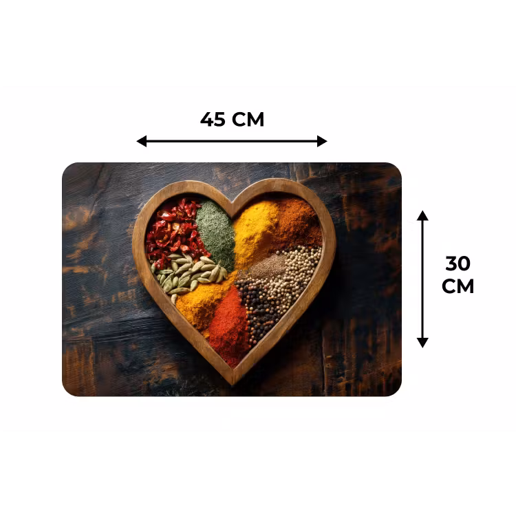 Placemat - 6 stuks - Houten - Hart - Kleurrijke - Specerijen — 3