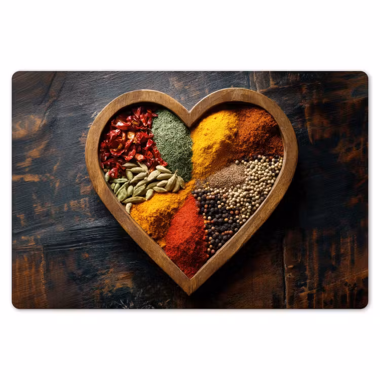 Placemat - 6 stuks - Houten - Hart - Kleurrijke - Specerijen — 7