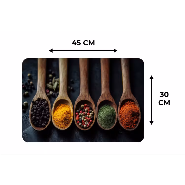 Placemat - 6 stuks - Houten - Lepels - Specerijen - Kruiden — 3