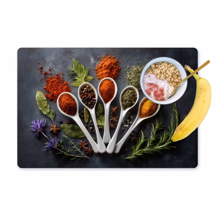 Placemat - 6 stuks - Lepels - Wit - Poeder - Kruiden