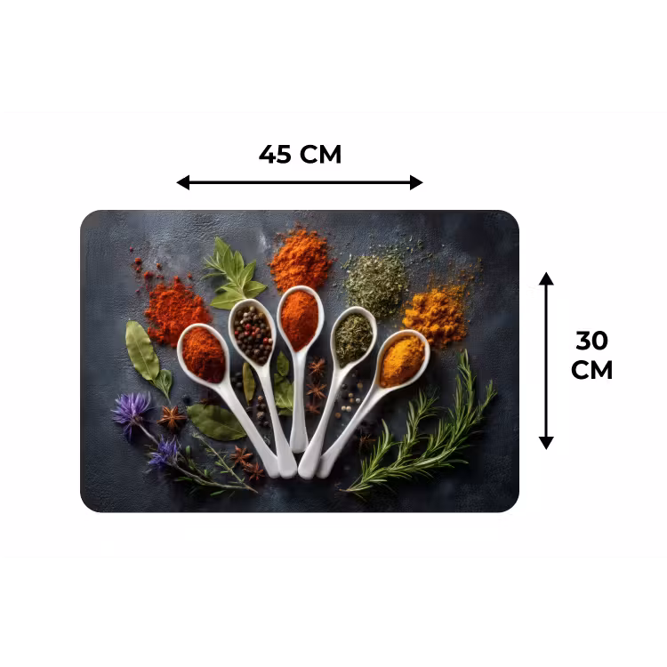 Placemat - 6 stuks - Lepels - Wit - Poeder - Kruiden — 3