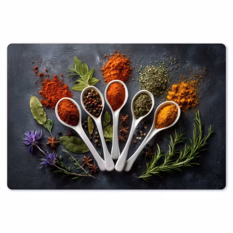 Placemat - 6 stuks - Lepels - Wit - Poeder - Kruiden — 7