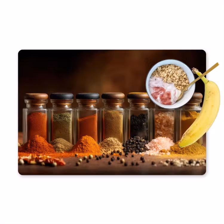 Placemat - 6 stuks - Potjes - Kruiden - Specerijen - Korrels