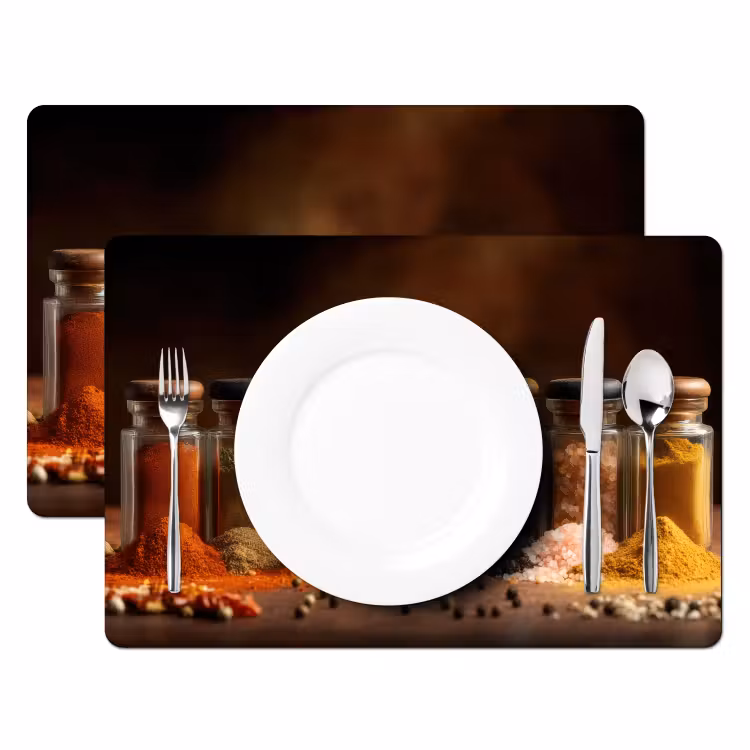 Placemat - 6 stuks - Potjes - Kruiden - Specerijen - Korrels — 2