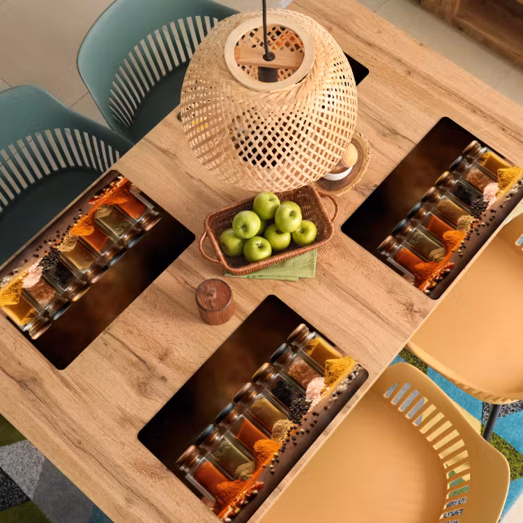 Placemat - 6 stuks - Potjes - Kruiden - Specerijen - Korrels — 6