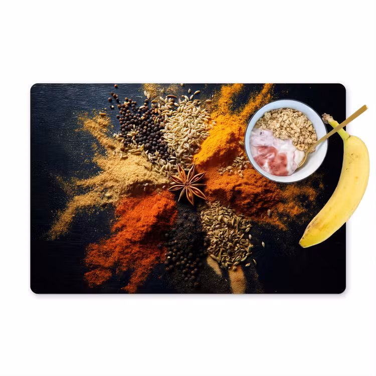 Placemat - 6 stuks - Specerijen - Explosie - Oranje