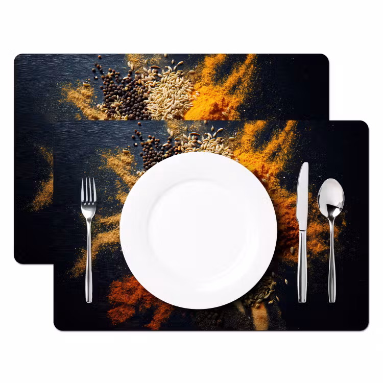 Placemat - 6 stuks - Specerijen - Explosie - Oranje — 2