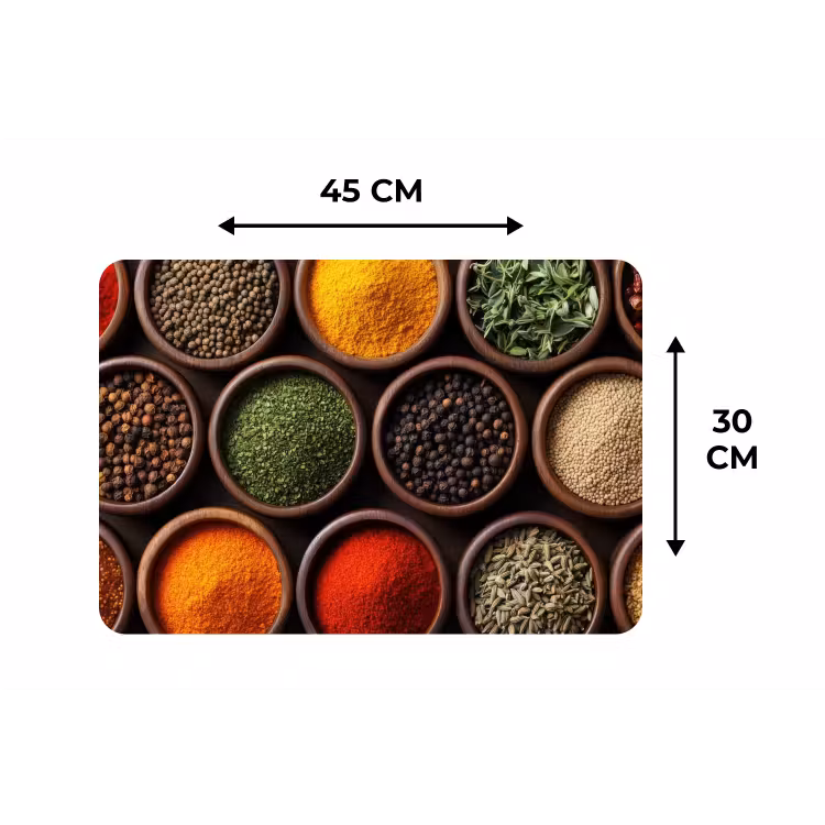 Placemat - 6 stuks - Bakjes - Hout - Kruiden - Kleurrijk — 3