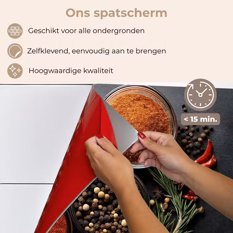 Spatscherm keuken - Glazen - Bakjes - Blaadjes - Kruiden — 4