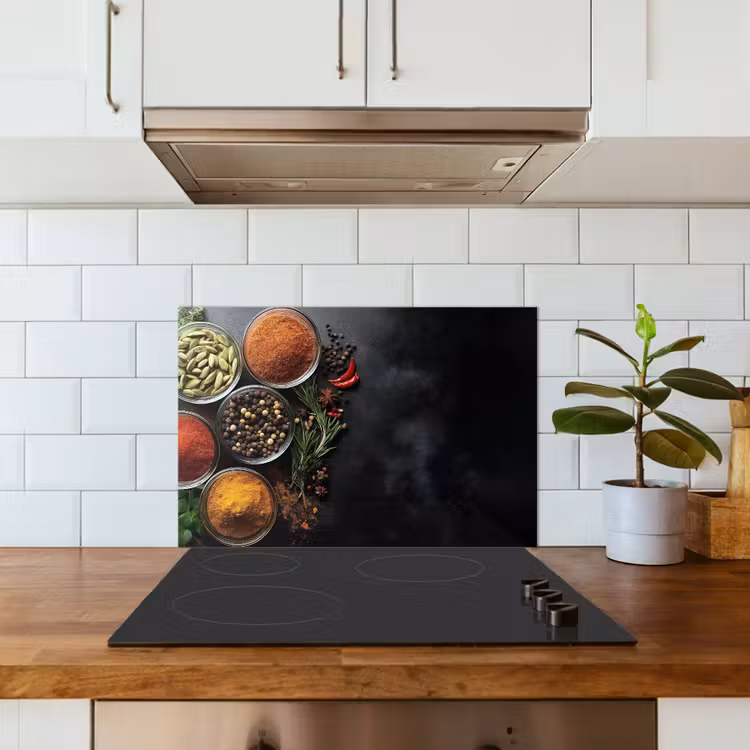 Spatscherm keuken - Glazen - Bakjes - Blaadjes - Kruiden — 6