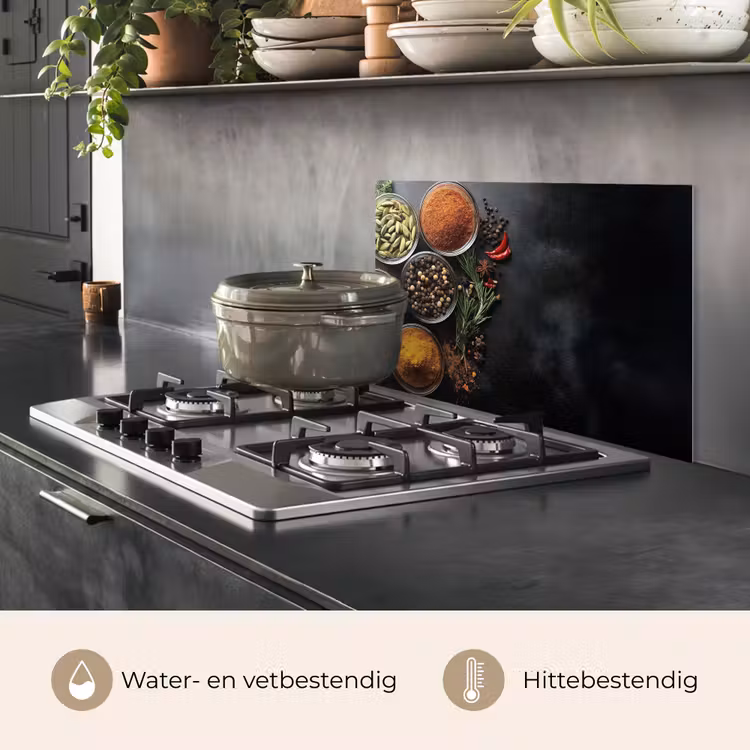 Spatscherm keuken - Glazen - Bakjes - Blaadjes - Kruiden — 7