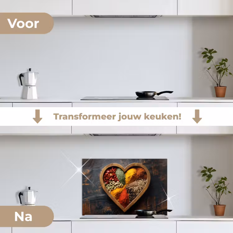 Spatscherm keuken - Houten - Hart - Kleurrijke - Specerijen — 3