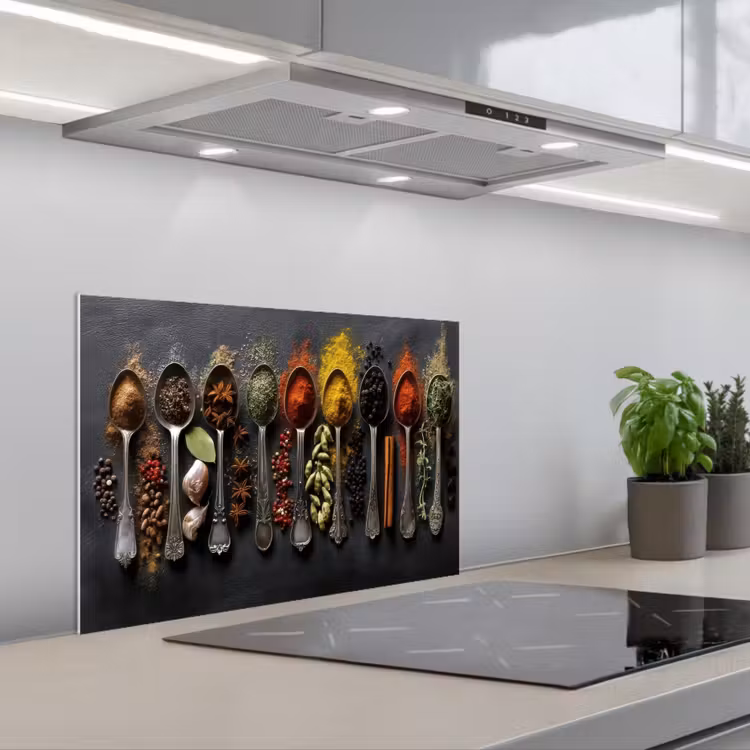 Spatscherm keuken - Lepels - Specerijen - Kaneel - Chili — 5