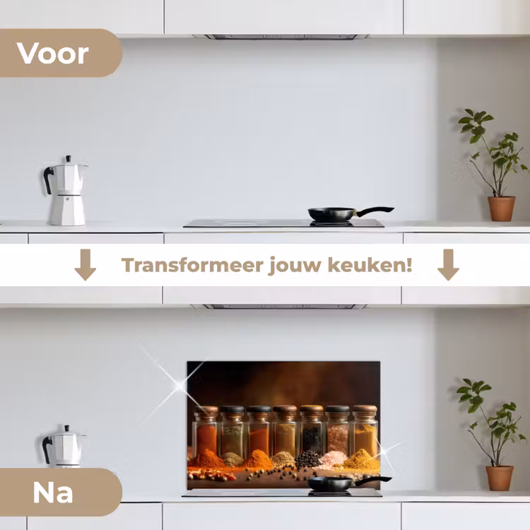 Spatscherm keuken - Potjes - Kruiden - Specerijen - Korrels — 3