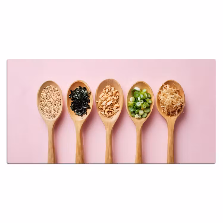 Bureau onderlegger - Ingrediënten - Lepels - Hout - Roze