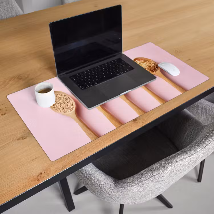 Bureau onderlegger - Ingrediënten - Lepels - Hout - Roze — 2