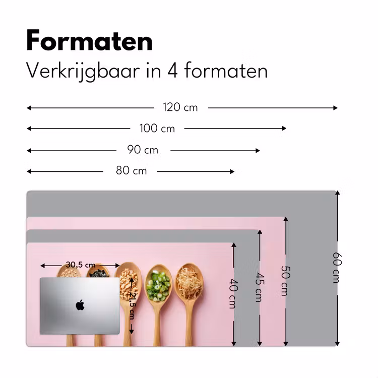 Bureau onderlegger - Ingrediënten - Lepels - Hout - Roze — 7