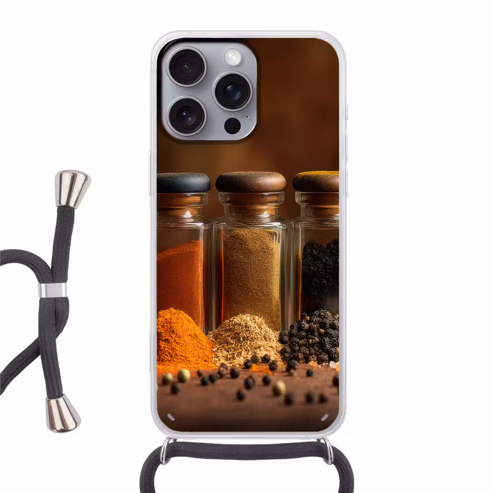 Telefoonhoesje met koord - Potjes - Kruiden - Specerijen - Korrels — 1