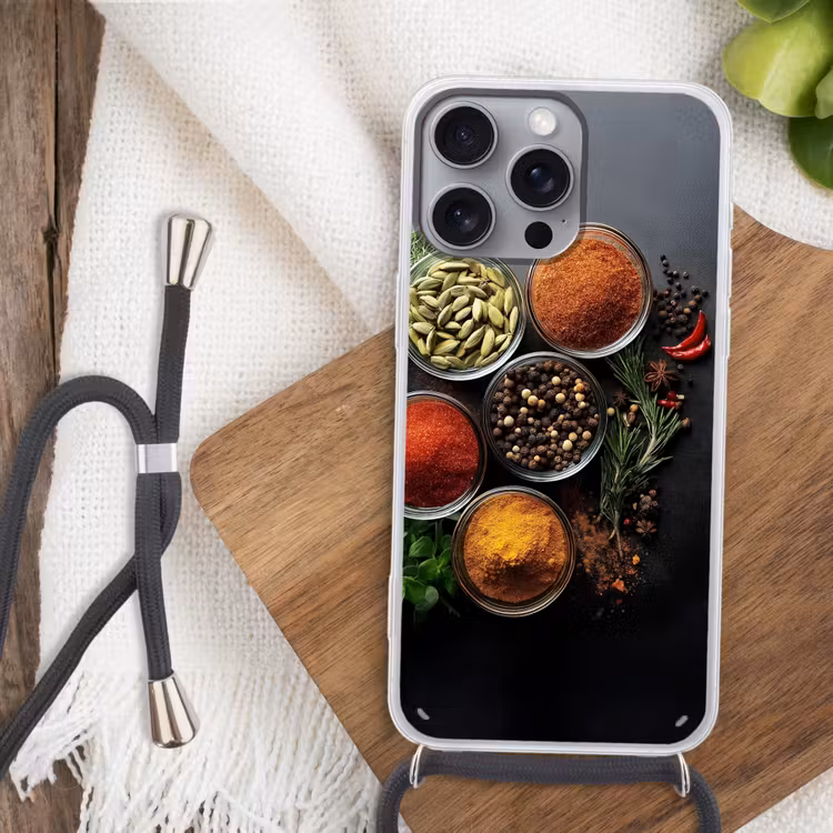 Telefoonhoesje met koord - Glazen - Bakjes - Blaadjes - Kruiden — 3