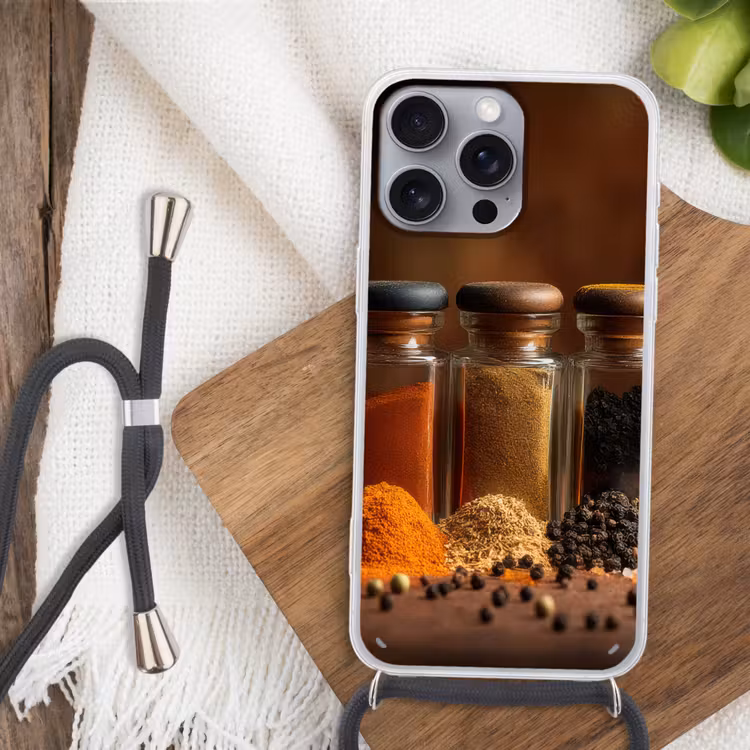 Telefoonhoesje met koord - Potjes - Kruiden - Specerijen - Korrels — 3