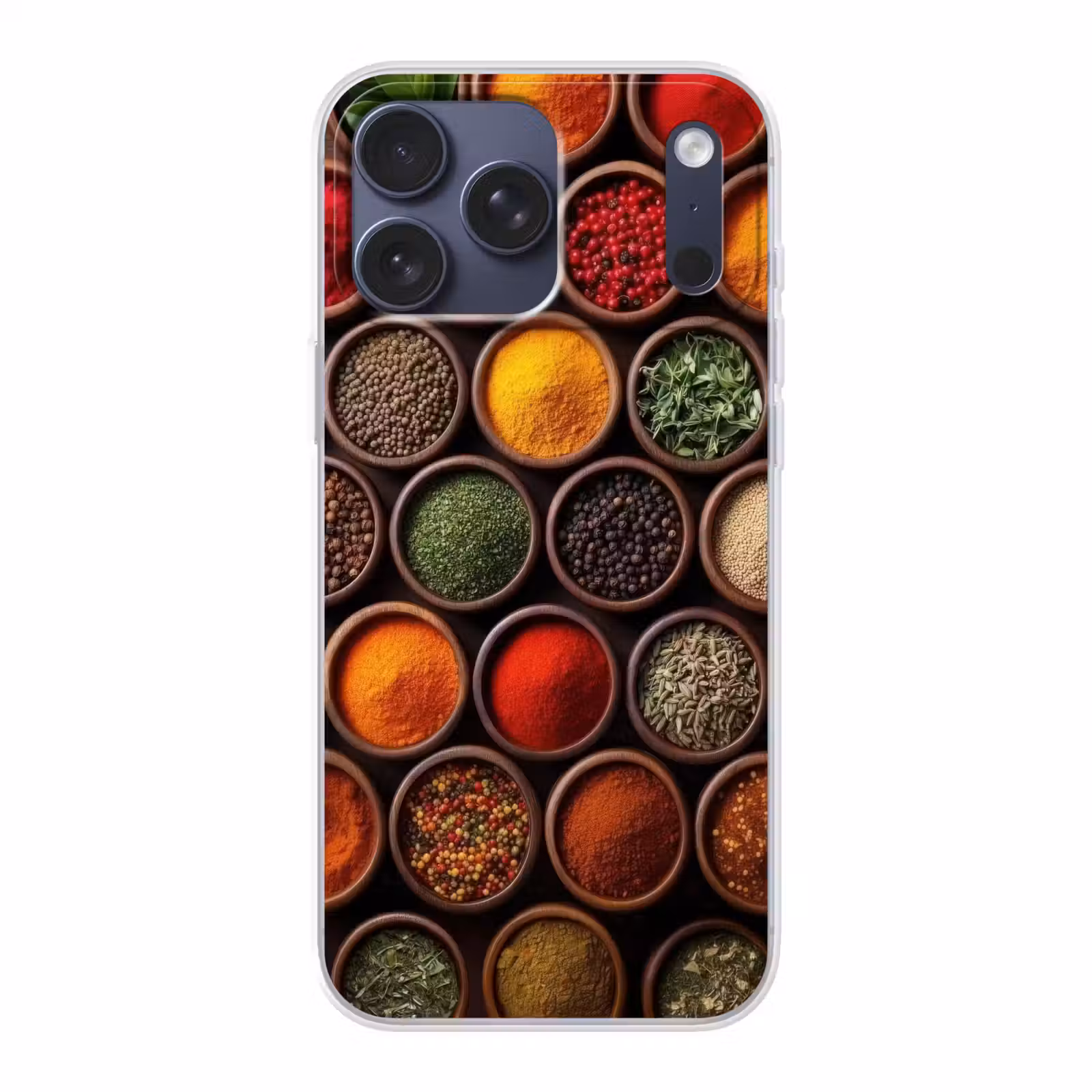 Telefoonhoesje Softcase - Bakjes - Hout - Kruiden - Kleurrijk — 1