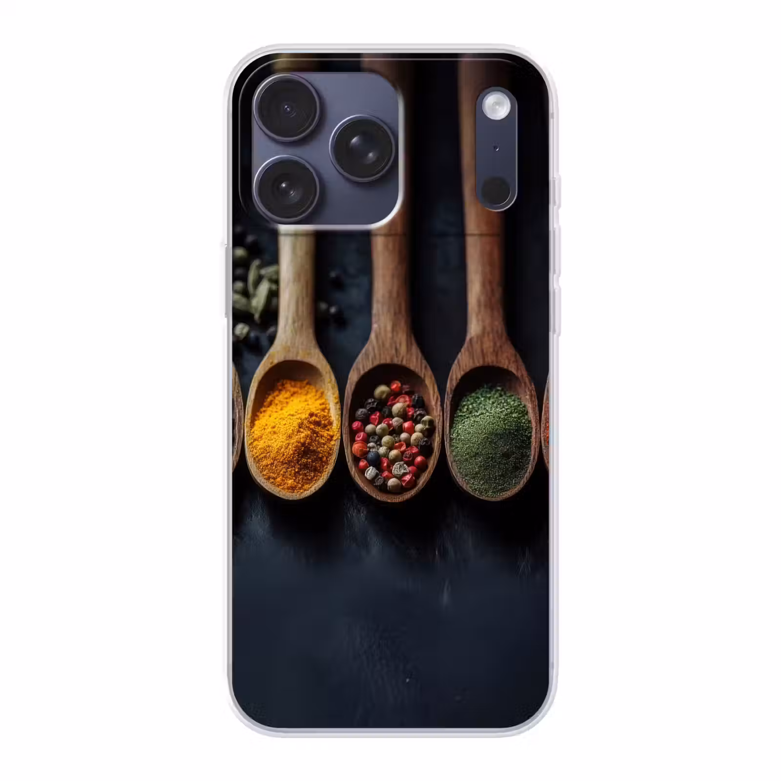 Telefoonhoesje Softcase - Houten - Lepels - Specerijen - Kruiden — 1
