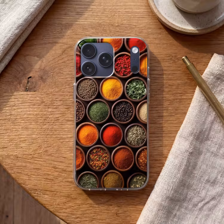 Telefoonhoesje Softcase - Bakjes - Hout - Kruiden - Kleurrijk — 2