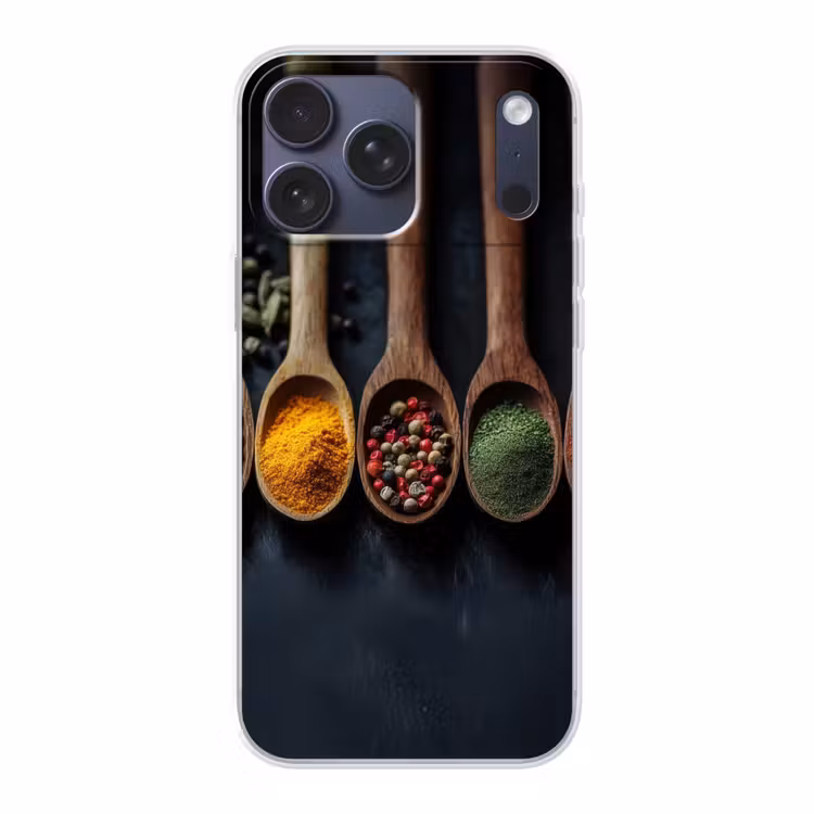 Telefoonhoesje Softcase - Houten - Lepels - Specerijen - Kruiden