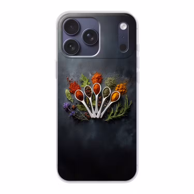 Telefoonhoesje Softcase - Lepels - Wit - Poeder - Kruiden