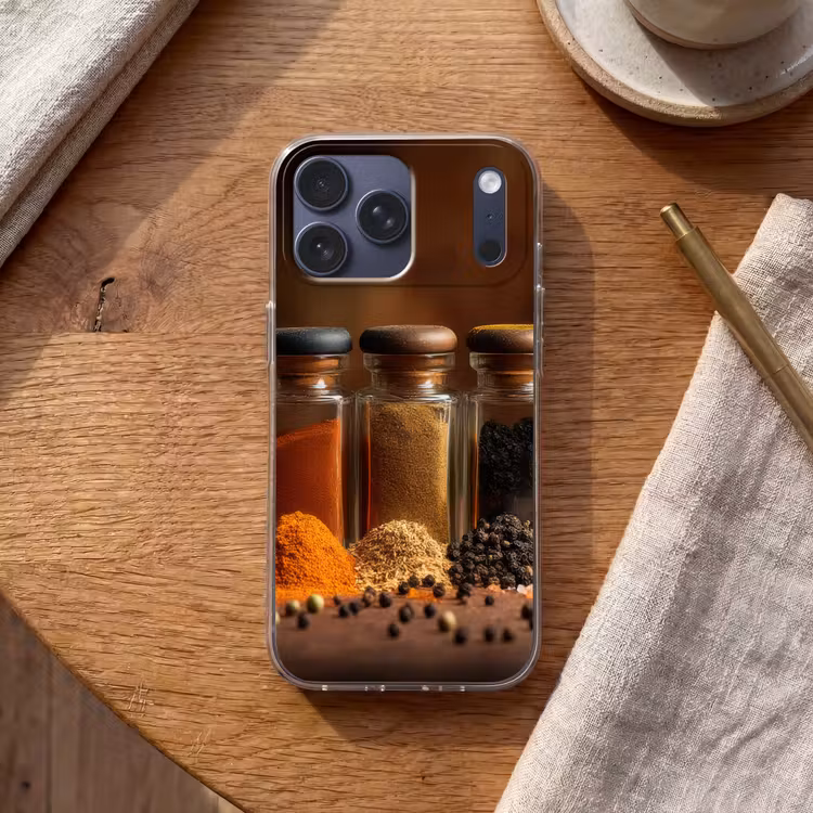 Telefoonhoesje Softcase - Potjes - Kruiden - Specerijen - Korrels — 2